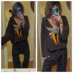 RARE! OVERSIZED Free People You Decide Free Spirit Graphic Hoodie Sm